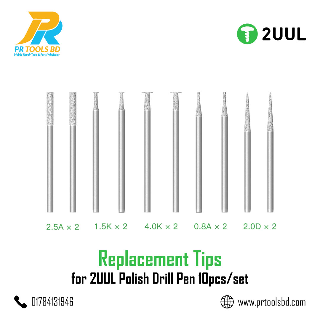 2UUL DA82 Replacement Tips for 2UUL Polish Drill Pen 10pcs set