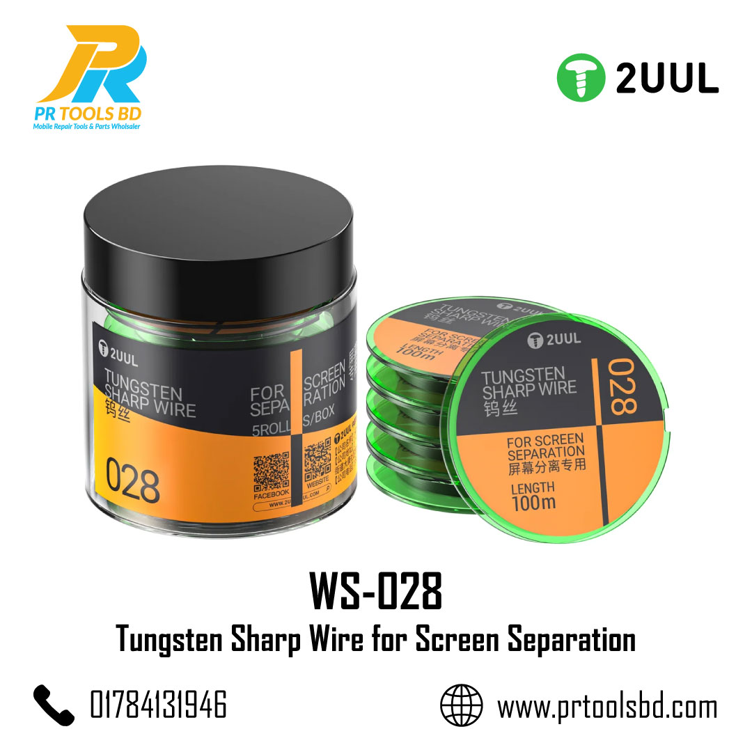 2UUL WS 028 Tungsten Sharp Wire for Screen Separation 0.028 100M