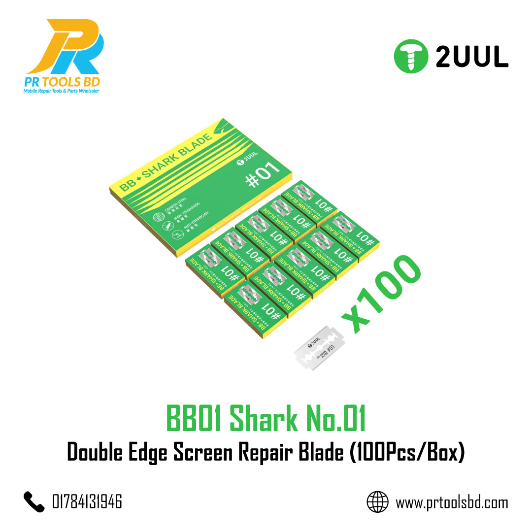 2UUL BB01 Shark No.01 Double Edge Screen Repair Blade (100Pcs/Box)