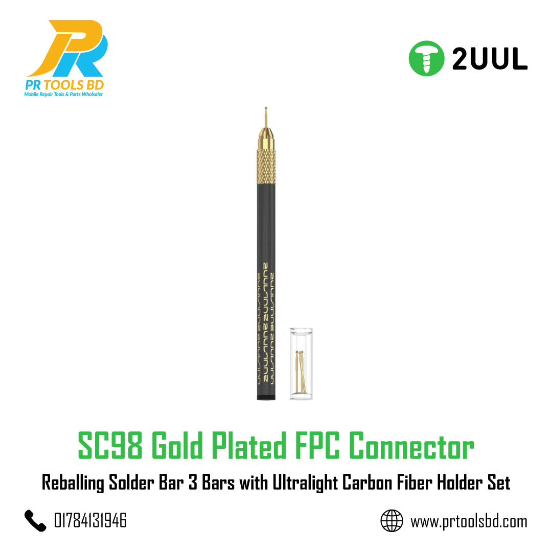 2UUL SC98 Gold Plated FPC Connector Reballing Solder Bar 3 Bars with Ultralight Carbon Fiber Holder Set